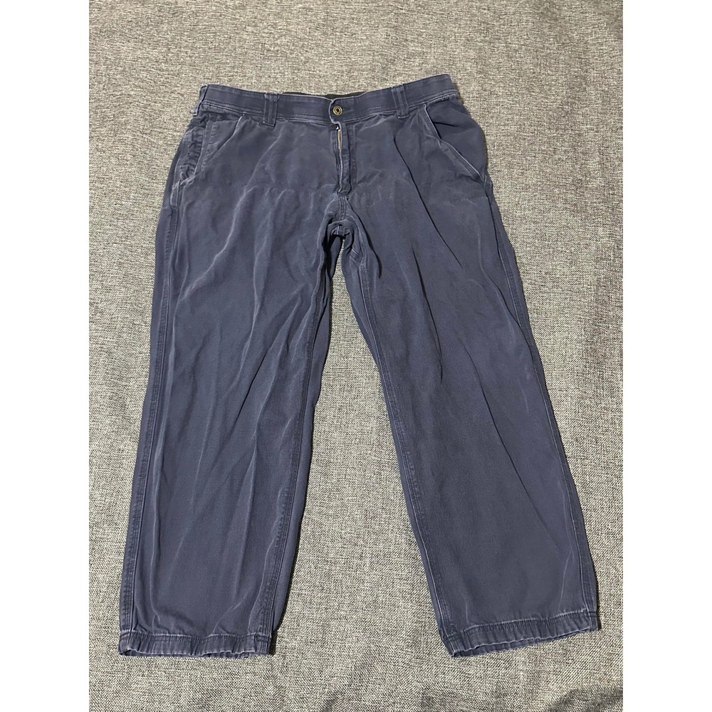 Caterpillar Men's 38x30 Work Pants Navy Blue Canvas Stretch Utility